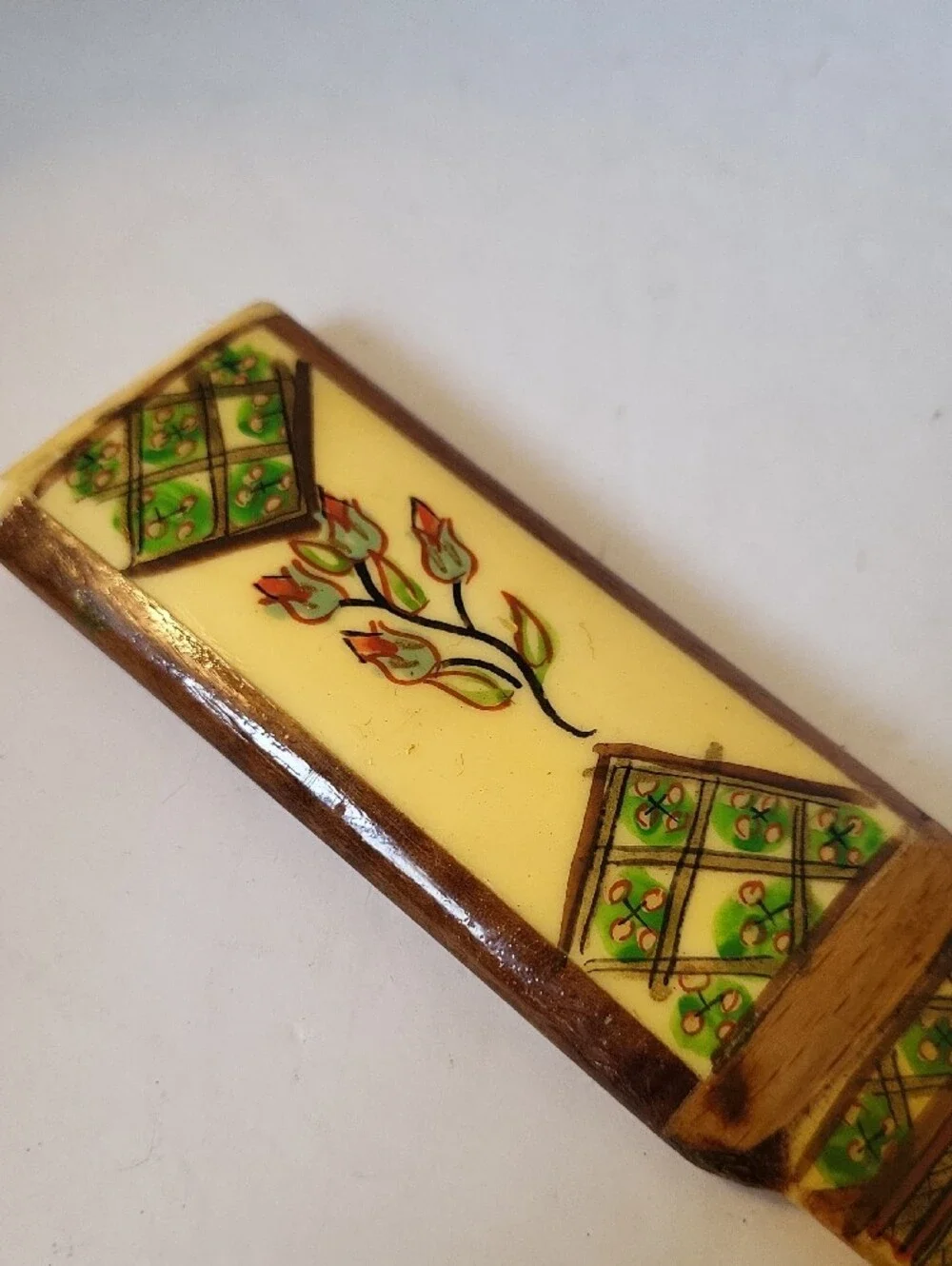 Vintage Persian Hand-Painted Camel Bone Letter Opener